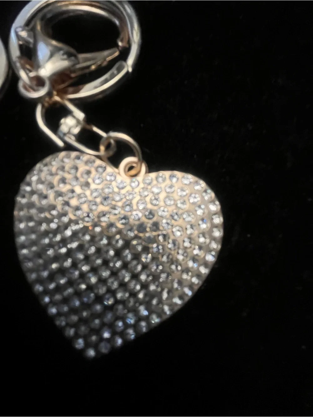 Sparkling Heart Crystal Keychain Set - Pink & Rhinestone